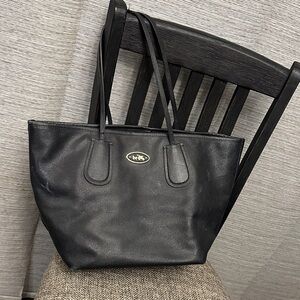 Coach Black Leather Tote Bag